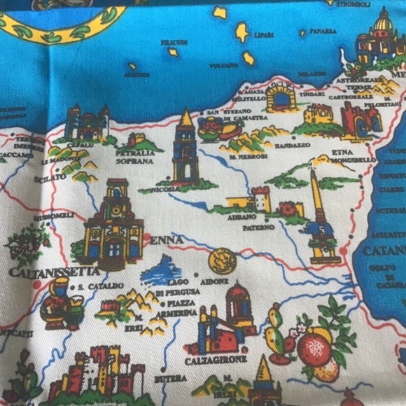 NEW ITALIAN TEA TOWEL SOUVENIR SICILIA COTTON TEA TOWEL 33 1/2” x 23” - Picture 7 of 9